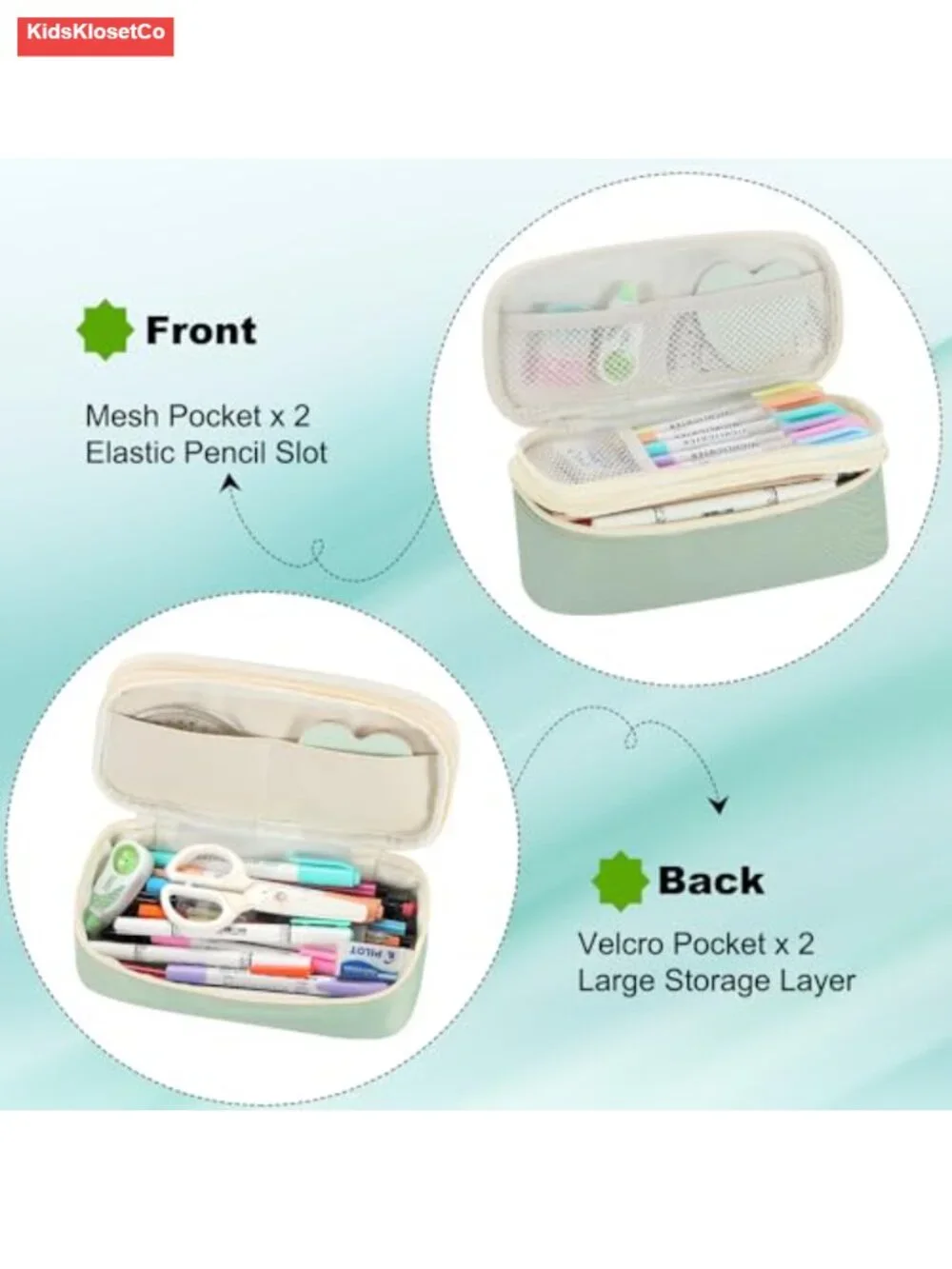 Large Pencil Case Organizer Zipper Pouch Big Capacity Stationery Holder
